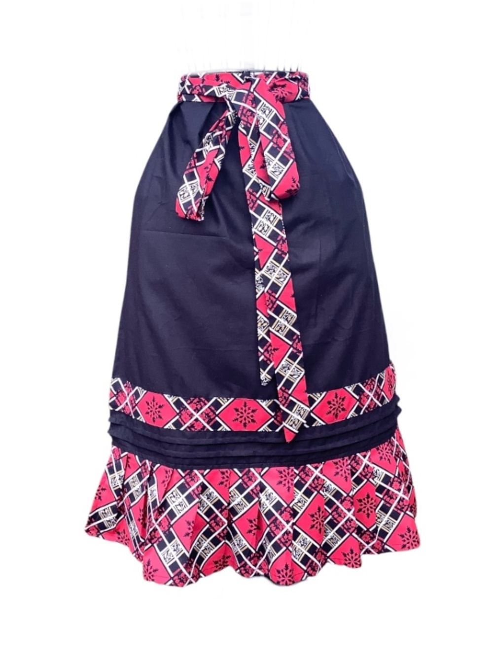 Black Red Paisley Apron Kitchen Peasant Oktoberfest Dirndl Apron